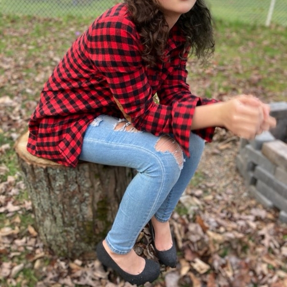 Padded Elbows Soft Plaid Shirt - Picture 5 of 6